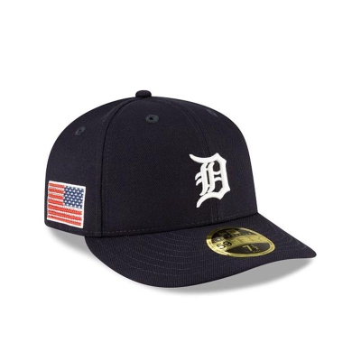 Sapca New Era Detroit Tigers MLB Crystals from Swarovski Flag Low Profile 59FIFTY Fitted - Albastri